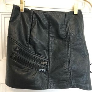 Vegan leather mini skirt